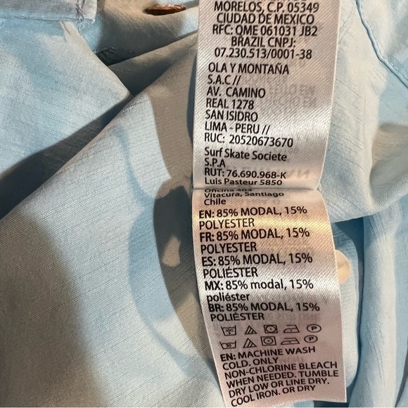 Quiksilver Men's Tahiti Palm Tree Button Up Collared Shirt Dusk Blue XL - Picture 8 of 9